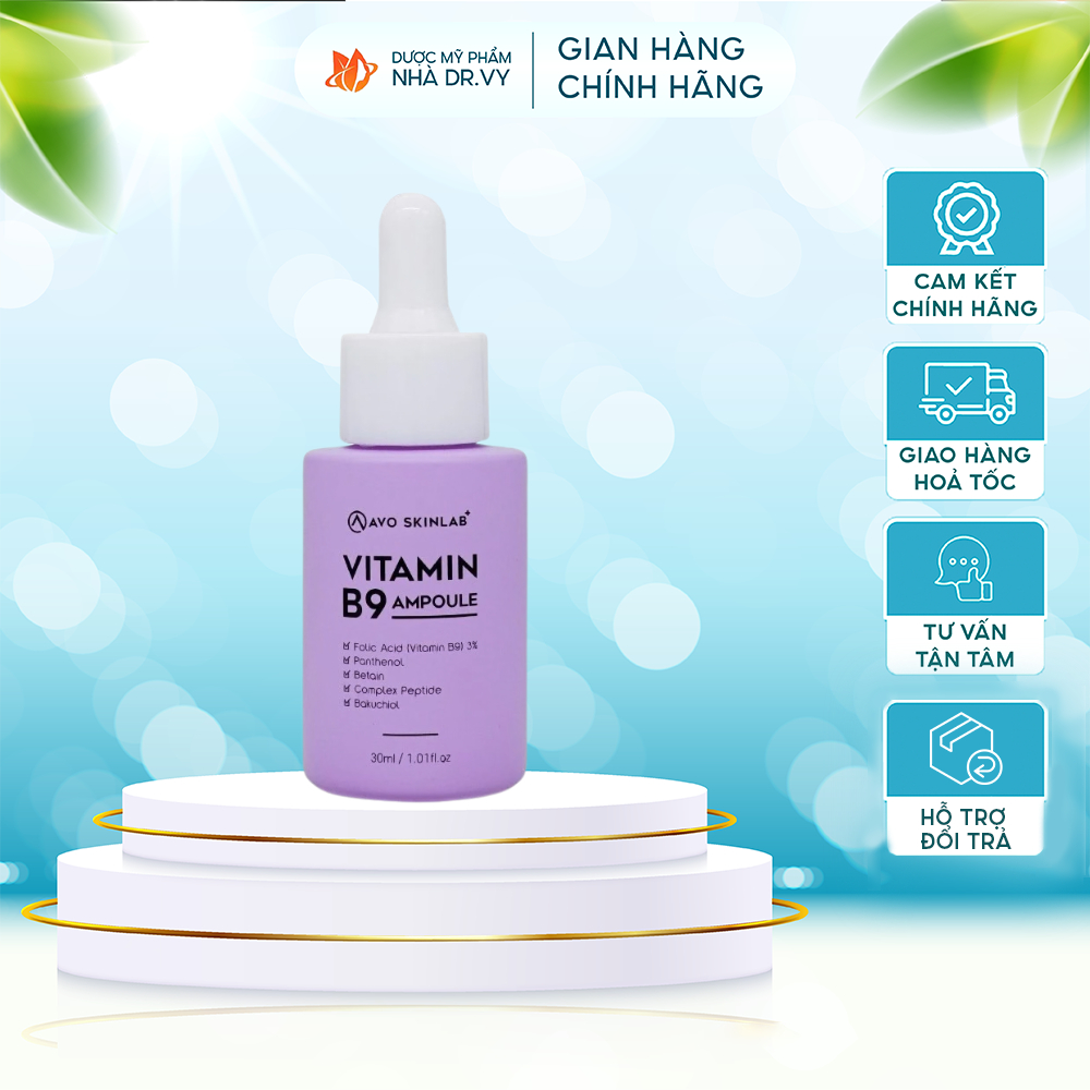 Tinh Chất Serum Vitamin B9 AVO SKINLAB 30ml Cho Da Nhạy Cảm Da Sau Tổn Thương - Vitamin B9 Ampoule