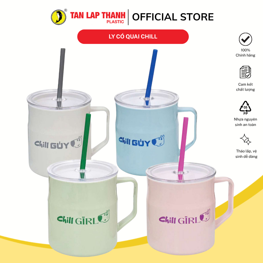 Ly giữ lạnh Chill Guy có quai 700ml Tân Lập Thành Sản phẩm chất lượng nhà nhà thịnh vượng, nhựa PP