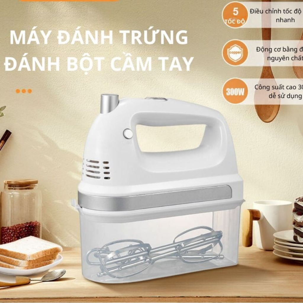 Máy đánh trứng cầm tay SOKANY SK-6631 - Trắng, 0.8 kg, 300W
