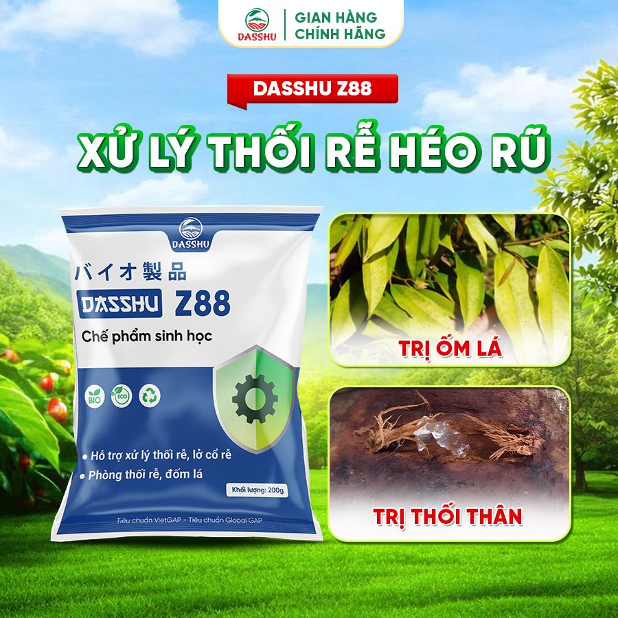 Phân Bón DASSHU Z88 Phòng Vàng Lá, Thối Rễ, Phấn Trắng, Thối Thân, Héo Rũ,
