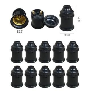 Bộ 2 cái Chuôi đèn E27 màu đen