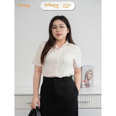 Áo sơ mi nữ tay ngắn đuôi tôm BIGSIZE (55kg đến 95kg) - 21YSM90 - BU Bigsize Young