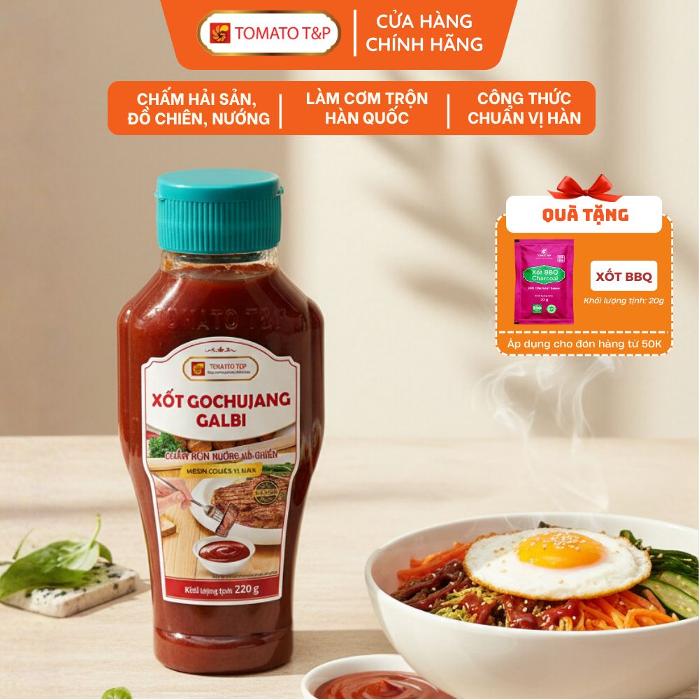 Sốt Trộn Cơm Hàn Quốc Gochujang Galbi, Dùng Làm Sốt Cơm Trộn, Chấm Thịt Nướng 220g - Tomato T&P