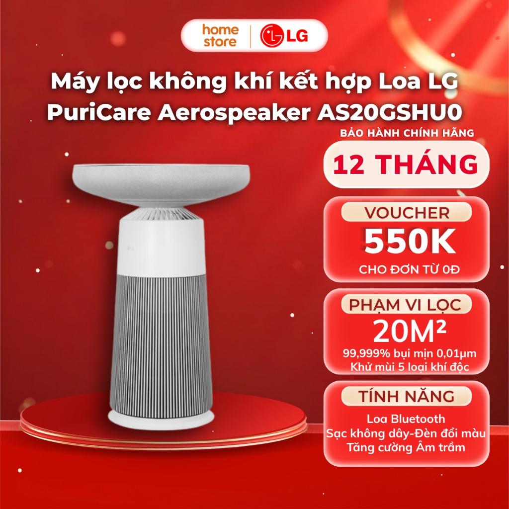 Máy lọc không khí kết hợp Loa LG PuriCare Aerospeaker AS20GSHU0