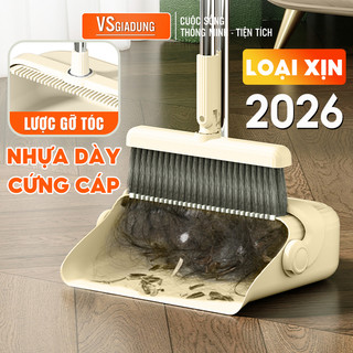 Bộ chổi quét nhà kèm hót rác bản cao cấp UFORU cho gia đình chất liệu nhựa ABS, thép không gỉ chắc chắn - VS684