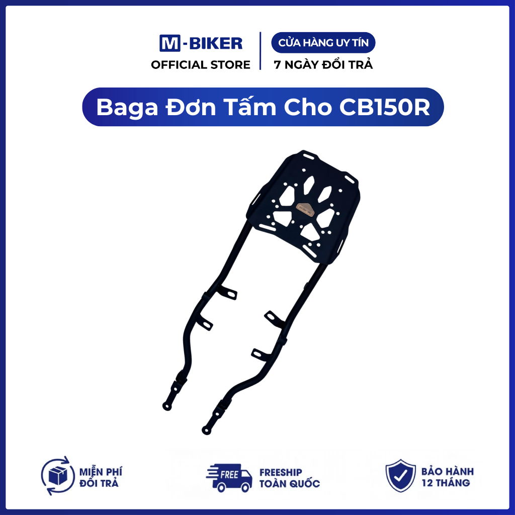 Baga CB150R đơn dạng tấm, baga cb150 đơn dạng tấm gắn thùng | M-Biker
