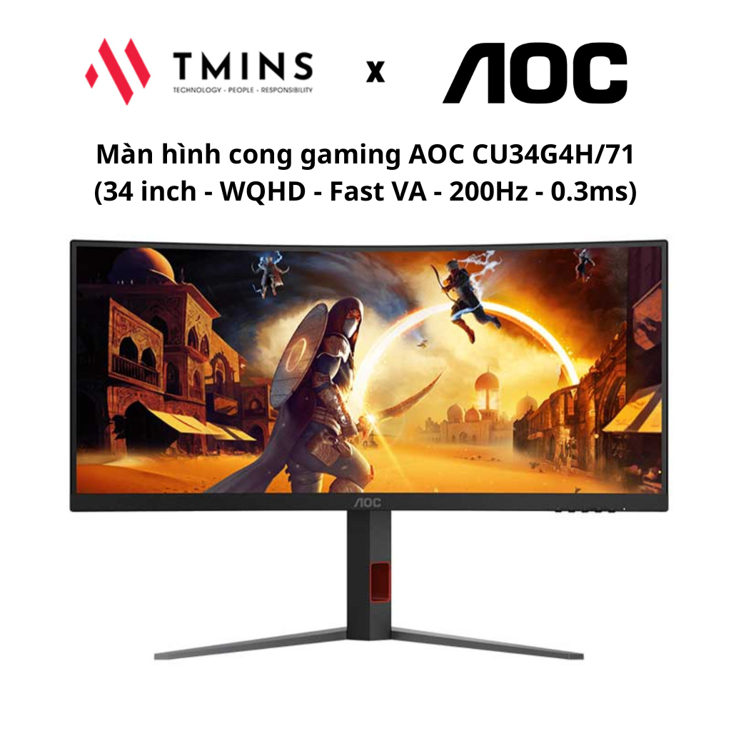 Màn hình cong gaming AOC CU34G4H/71 (34 inch - WQHD - Fast VA - 200Hz - 0.3ms)