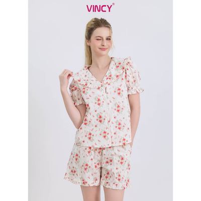 BSK06W5K01-BỘ SHORT KATE VỚI THIẾT KẾ CỔ LÁ SEN ĐIỂM NHẤN BÈO NỔI BẬT MANG  ĐẾN SỰ DUYÊN DÁNG VÀ TRẺ TRUNG TẠO CẢM GIÁC