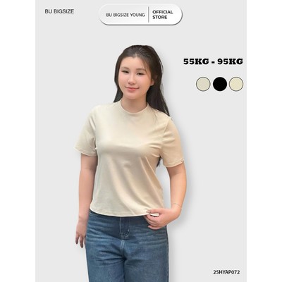 Áo babytee trơn BIGSIZE (55kg đến 95kg) – 26HAP006 - [BU Bigsize Young]