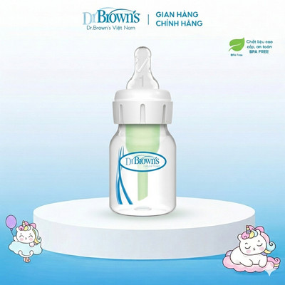 Bình sữa Dr.Brown's cổ hẹp dành cho sinh non và bú yếu 15ml và 60ml nhựa pp