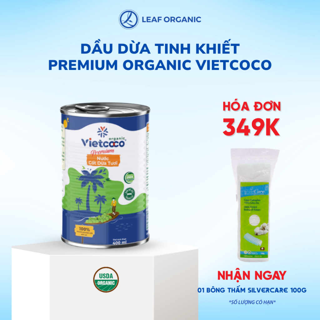 Nước cốt dừa tươi organic Vietcoco 400ml