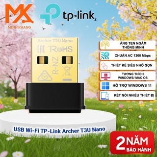 TP-Link Archer T3U Nano AC1300 – USB Wi-Fi MU-MIMO Nano Băng Tần Kép, Chính Hãng