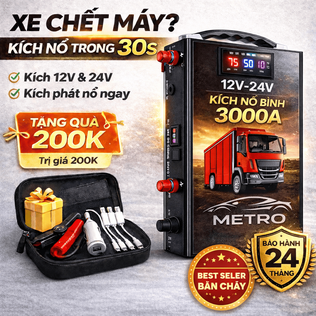 Kích Bình Ô Tô 12V/24V 3000A
