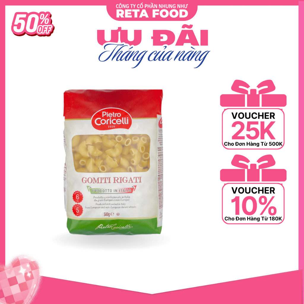 Nui Ý Pietro Coricelli Elbows/Pasta (Nui Con Sò) 500gr