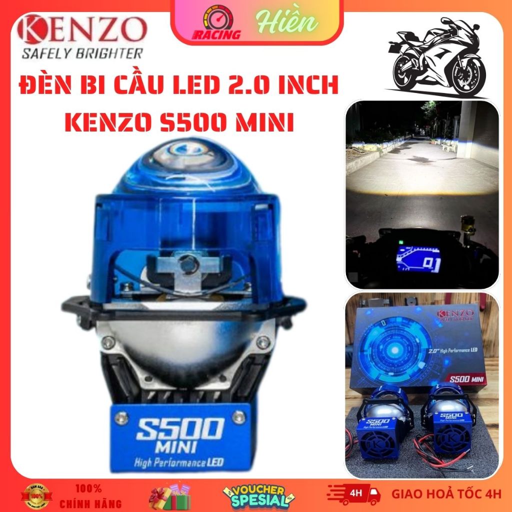 Đèn Bi Cầu Kenzo S500 MINI 55W - Ánh Sáng Mạnh Mẽ, Hiệu Suất Cao, Tản Nhiệt Lớn