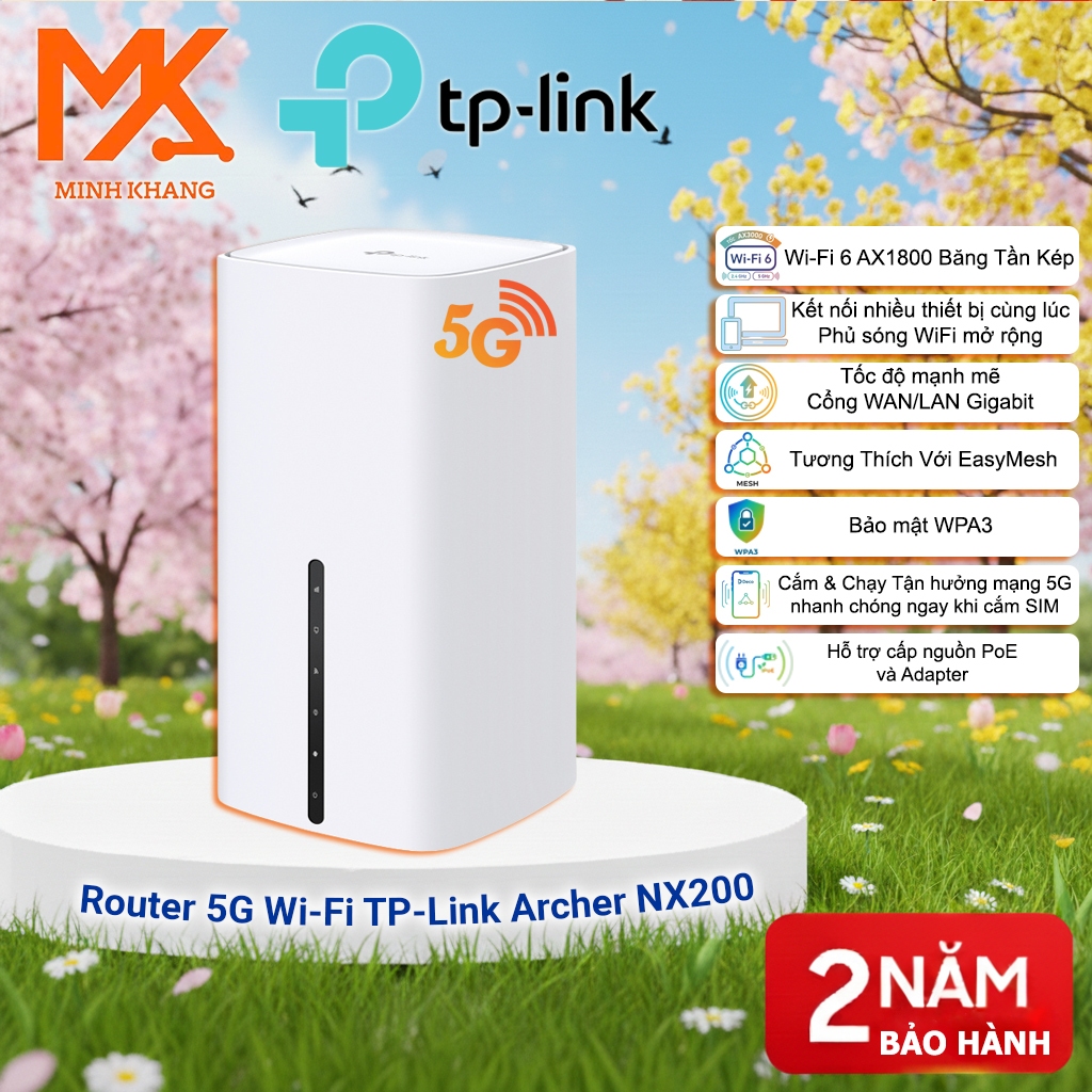 TP-Link Archer NX200 AX1800 – Router 5G Băng Tần Kép, Wi-Fi Gigabit, Hỗ Trợ SIM 5G