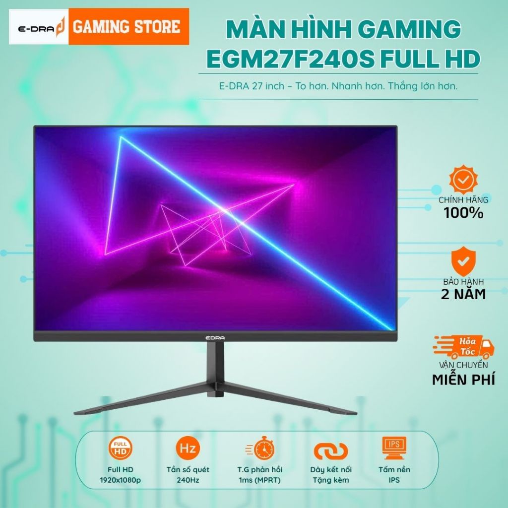 Màn Hình Gaming 27inch EDRAEGM27F240S Full HD/240Hz/1ms Chính Hãng - Bảo Hành 24 Tháng