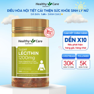 Mầm đậu nành Healthy Care Super Lecithin điều hòa nội tiết, cải thiện sinh lý nữ 1200mg hộp 100 viên
