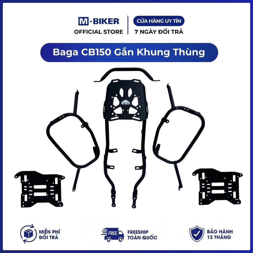 Baga CB150R, Cảng CB150R Gắn Khung Thùng M-Biker. Thép CNC Sơn Tĩnh Điện Chắc Chắn, Lắp Đặt Dễ Dàng