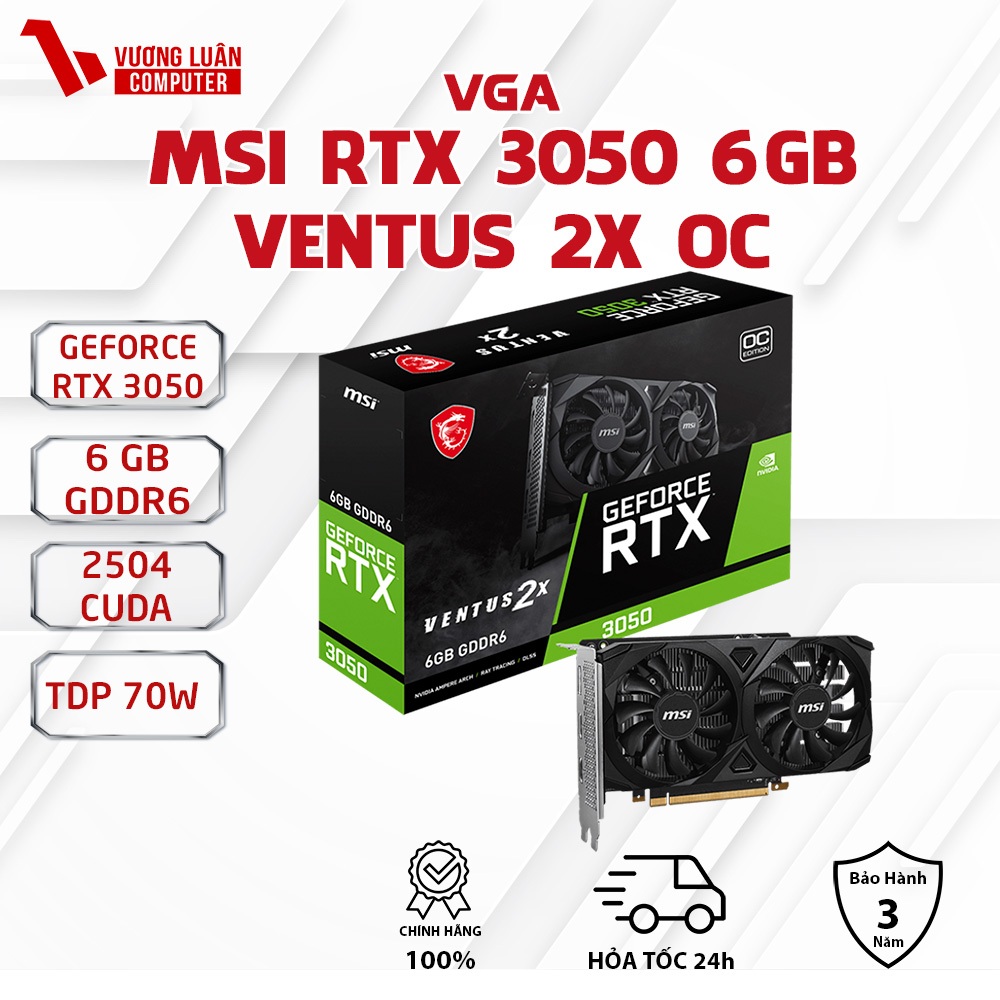 VGA MSI GeForce RTX 3050 VENTUS 2X 6G OC FullVAT