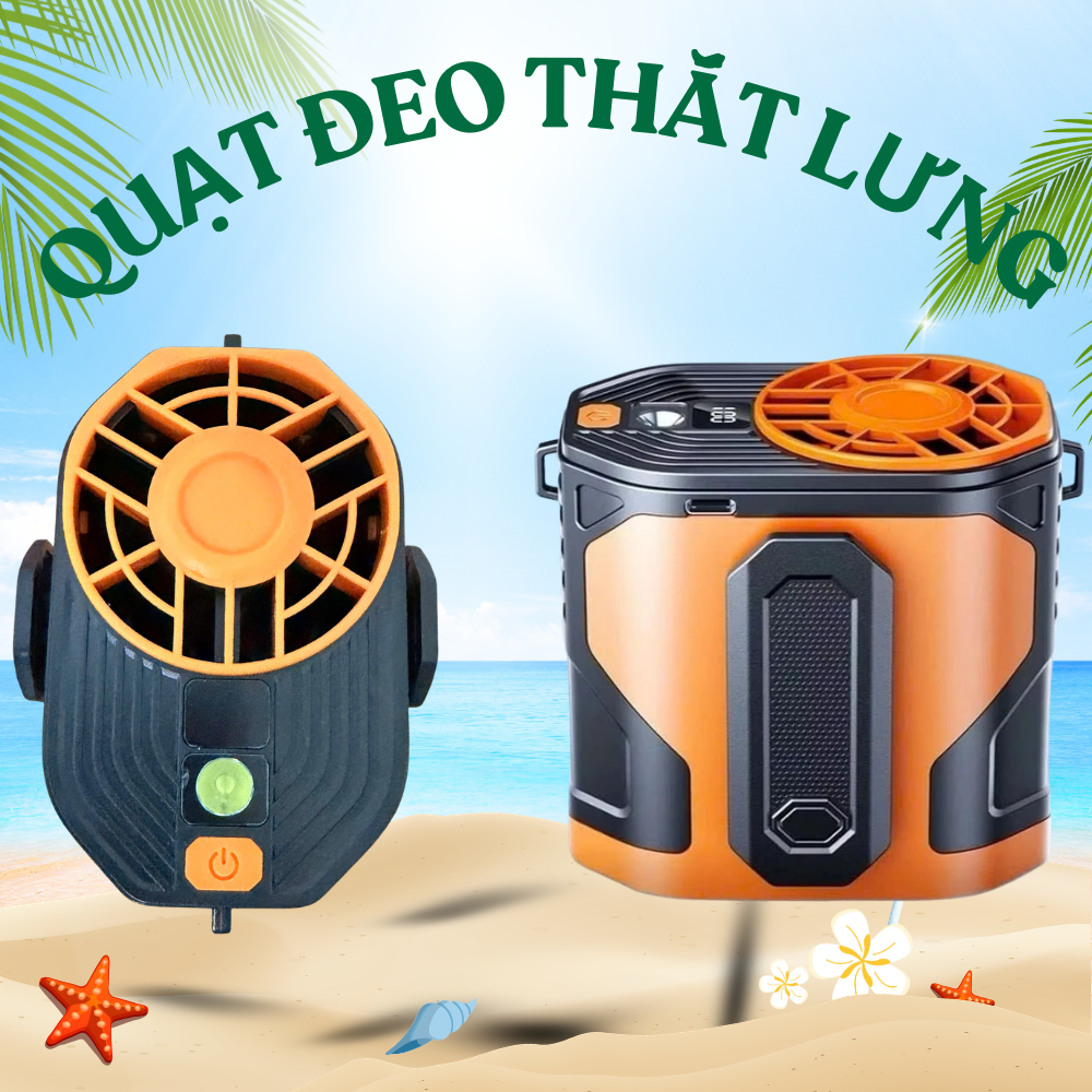 Quạt Tích Điện Đeo Cổ, Đeo Thắt Lưng Làm Mát, Quạt Điều Hòa Công Suất 10000mah Cao Hàng Cao Cấp