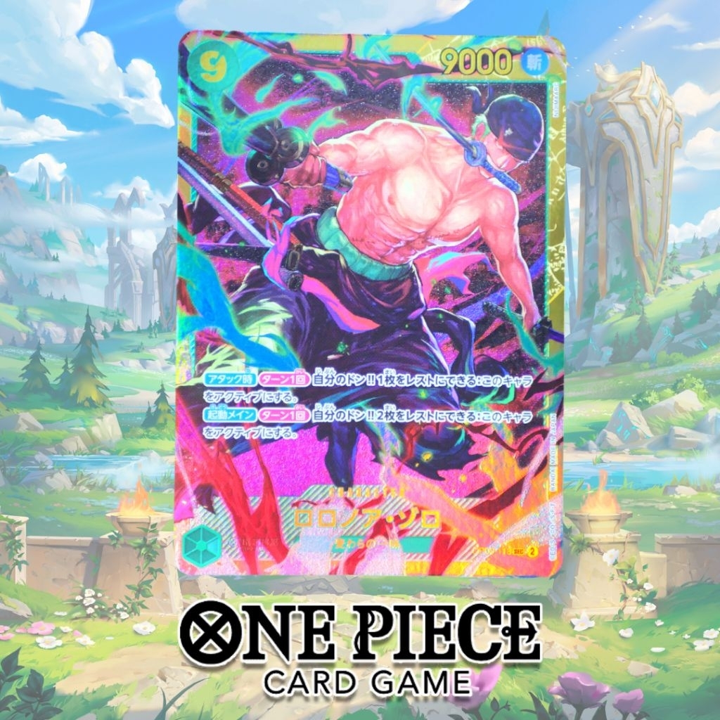 🃏Thẻ bài One Piece chính hãng Zoro OP06-118 SEC + Tặng kèm sleeves và toploader bọc bài.