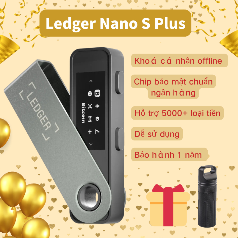Ví lạnh Ledger Nano S Plus bảo mật tài sản số ví điện tửchính hãng Pháp Mới hoàn toàn | niêm phong k