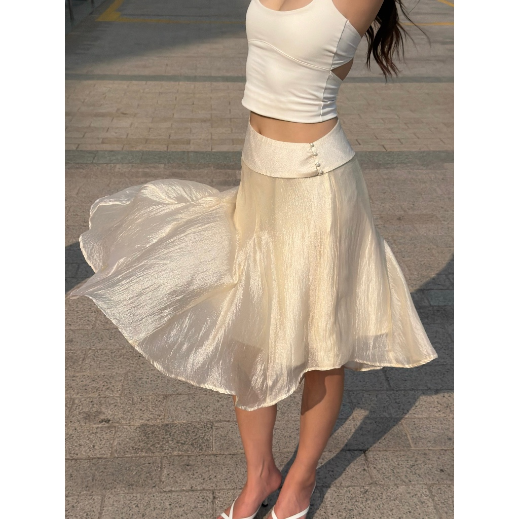 Sugar Crush - Chân váy midi đuôi cá lụa ánh nhẹ bay bổng nữ tính - Luna Skirt