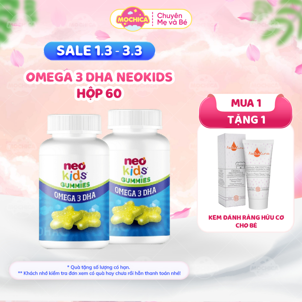 Gummies OMEGA 3 DHA ngôi sao NeoKids hộp 60 viên nhai_Mochica