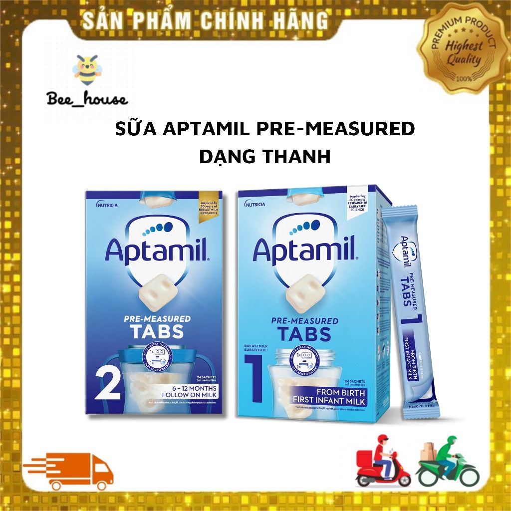 Sữa Aptamil Pre Measured Tabs đủ số hộp 24 thanh - Bee House