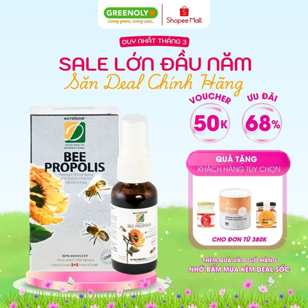 Xịt Họng Keo Ong Bee Propolis David Health Lọ 30ml