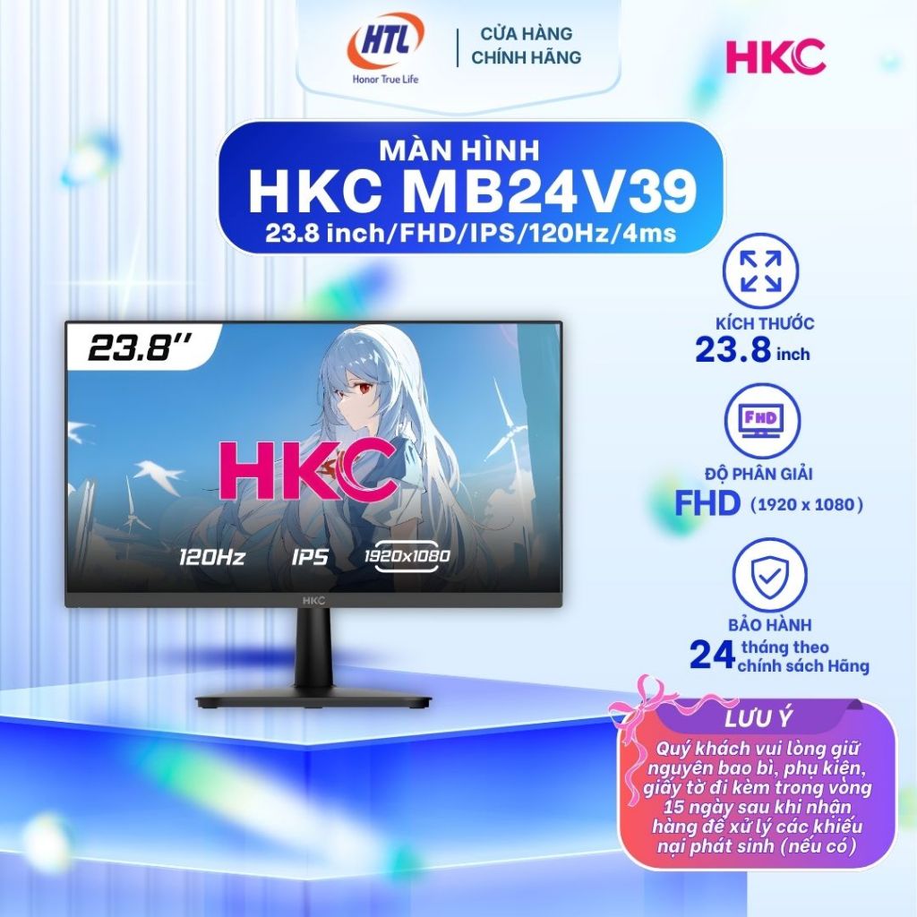 Màn hình HKC MB24V39 (23.8 inch/FHD/IPS/120Hz/4ms)