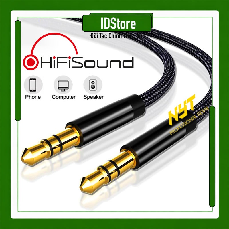 Dây 3.5mm Audio Hifi Bện Dù Cao Cấp  TRS 2 Khấc Hỗ Trợ Audio Hires Cao Cấp