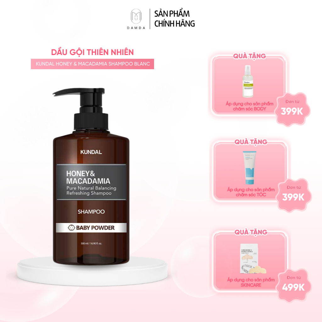 Dầu gội thiên nhiên KUNDAL HONEY & MACADAMIA SHAMPOO 500ml | DAMDAVN