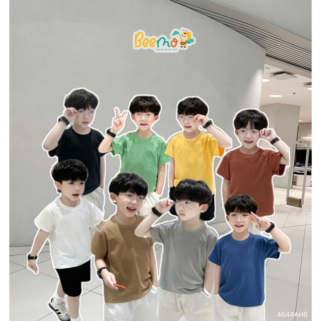 ÁO THUN TRẺ EM TRƠN CỘC TAY – ÁO THUN CO GIÃN 4 CHIỀU, THOÁNG MÁT, THẤM HÚT MỒ HÔI CHO BÉ TRAI & BÉ GÁI SIZE 9-24kg