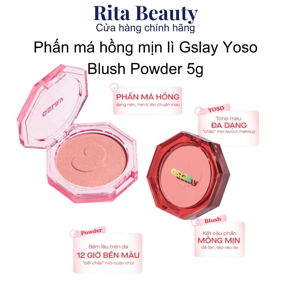 Phấn má hồng mịn lì Gslay Yoso Blush Powder 5g