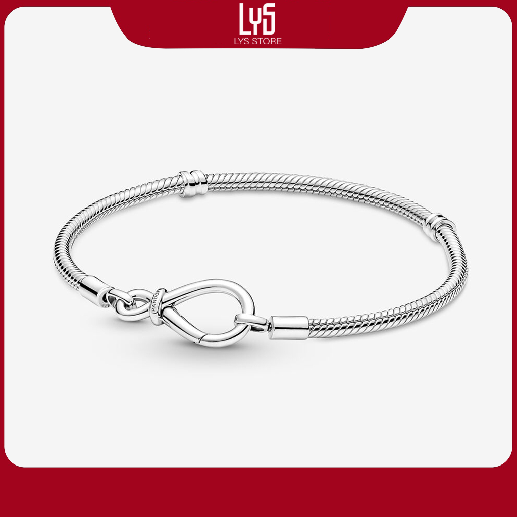 Vòng tay bạc S925 Moments Infinity Knot Snake Chain Bracelet PAN5022SV Fullbox