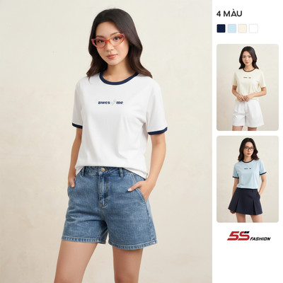 Áo Thun Nữ AWESOME TEE 5S FASHION Vải Cotton Mát Thoáng, Thiết Kế Layer Cá Tính W0ATS26007