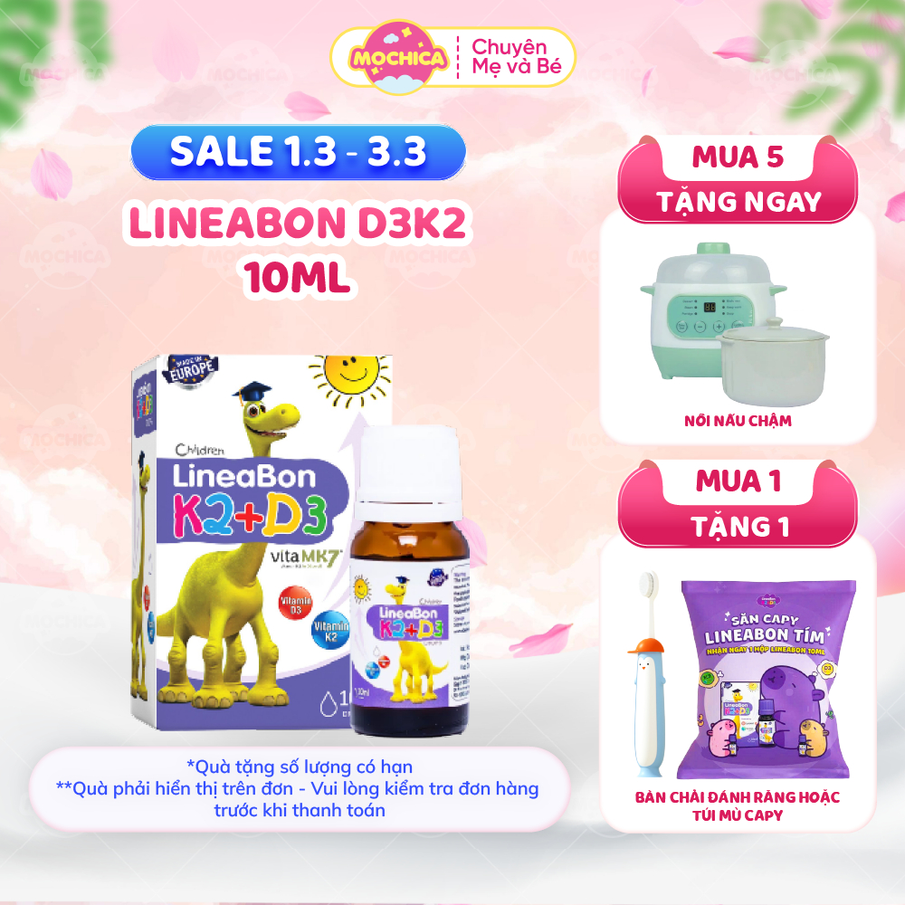 [KOL]-LineaBon Vitamin D3K2, D3 K2 Lineabon, LineaBon K2+D3 hỗ trợ hấp thu canxi giúp bé cao lớn-Moc