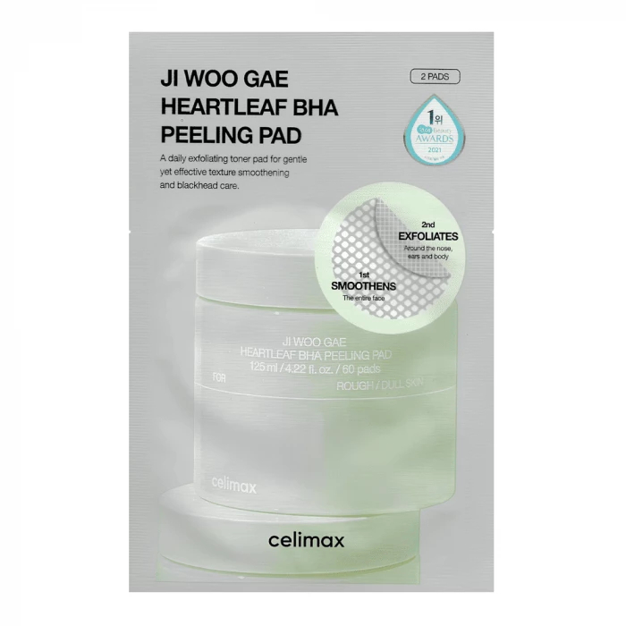 [QUÀ TẶNG] 2 MIẾNG Toner Pad Tẩy Tế Bào Chết Celimax Ji Woo Gae Heartleaf BHA Peeling Pad