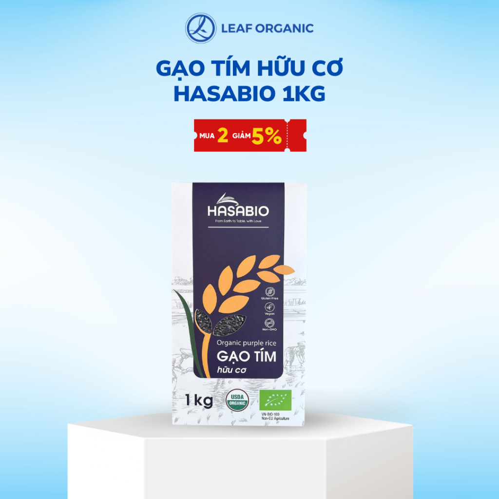 [HỮU CƠ] Gạo tím hữu cơ HASABIO 1kg