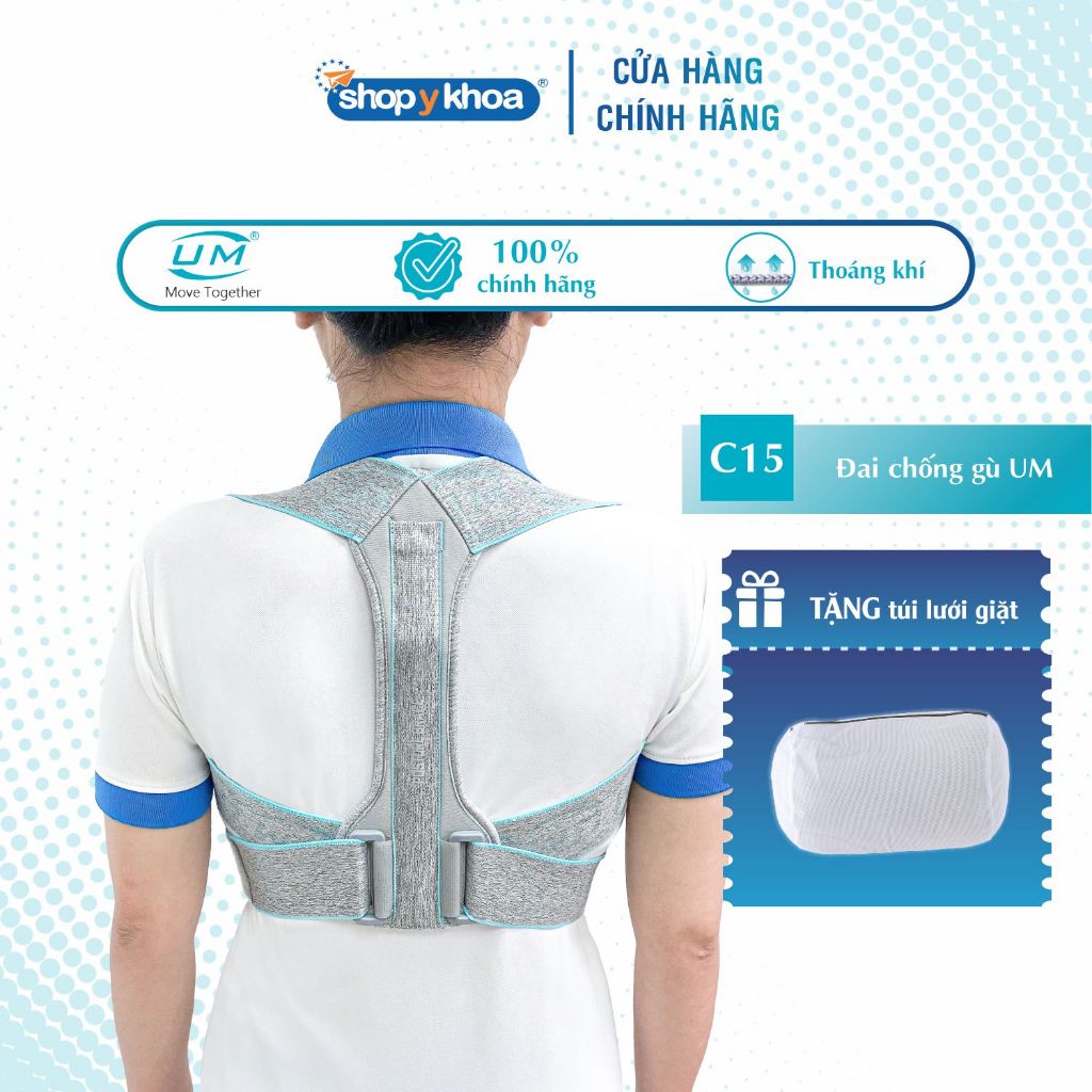 Đai Lưng Chống Gù Người Lớn UM C15 United Medicare, Hỗ Trợ Chỉnh Đúng Tư Thế. Tiêu Chuẩn Châu Âu