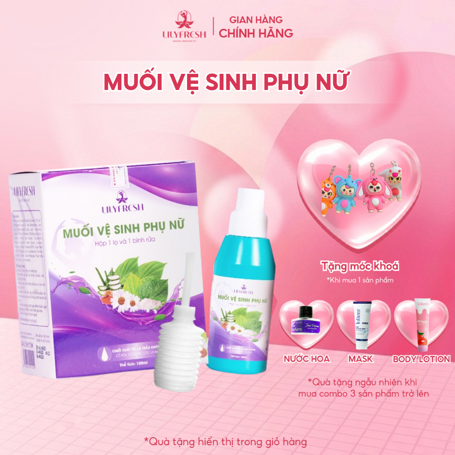 Bộ Muối Vệ Sinh Phụ Nữ Chiết Xuất Thiên Nhiên, Dung Dịch Vệ Sinh Làm Sạch Duy Trì pH Chai 100ml