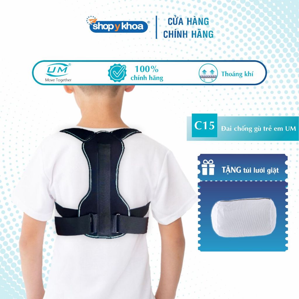 Đai Điều Chỉnh Tư Thế Chống Gù Lưng Trẻ Em UM C15 [United Medicare]. Tiêu Chuẩn Châu Âu