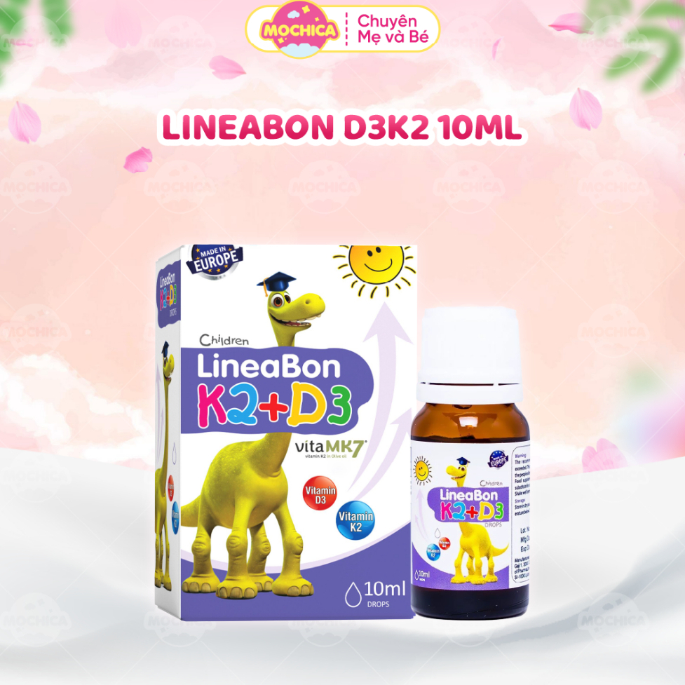 Lineabon D3K2, D3 K2 Lineabon, LineaBon K2+D3 nhỏ giọt 10ml hỗ trợ bé cao lớn-Mochica