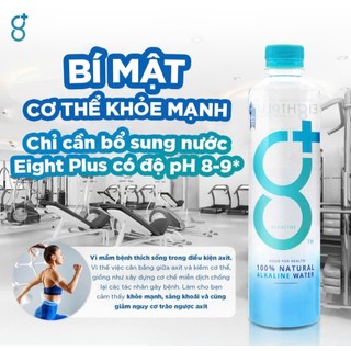 Nước Ion Kiềm Eight Plus 500ml [Thùng 24 Chai] -Nước Uống pH 8+ Cân Bằng Cơ Thể, Giảm Axit Dạ Dạ Dày,Bù Khoáng, Đẹp Da.