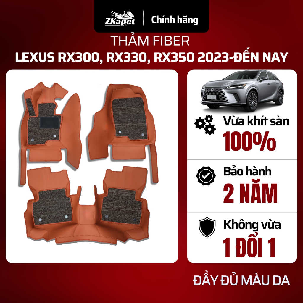 Thảm Lót Sàn Ô Tô Da Fiber Xe Lexus RX300, RX330, RX350 năm 2023-Đến Nay 5 chỗ ZKAPET