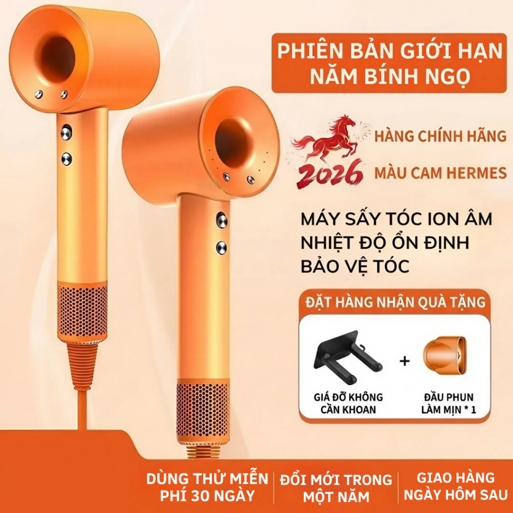NEW Máy Sấy Tóc Công Suất Lớn Chuẩn Có 3 Chế Độ Sấy Tốc Độ Gió 110.000 Vòng/Phút Tặng Kèm Đầu Sấy