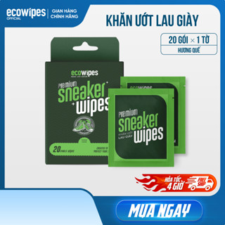 Hộp 20 gói Khăn ướt lau giày thể thao cấp tốc Sneaker EcoWipes gói 1 tờ hương quế khử mùi