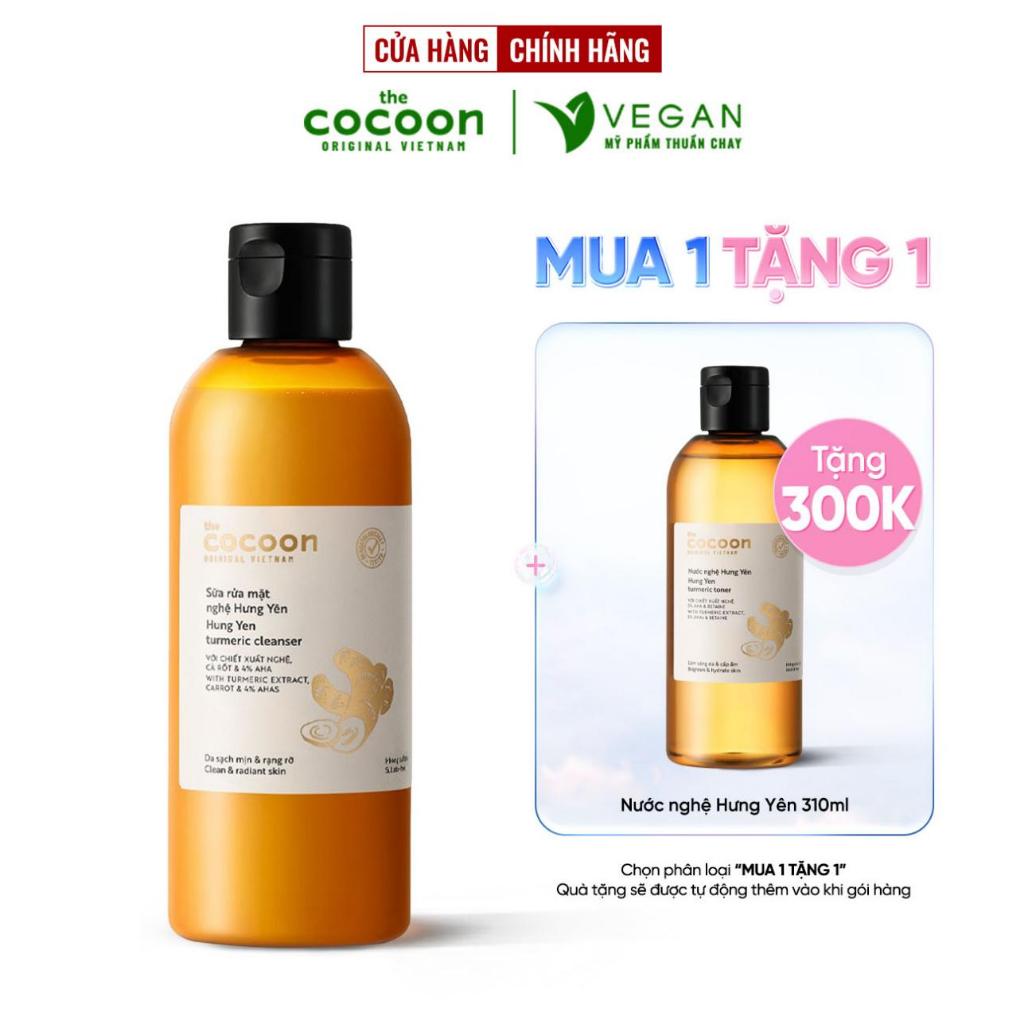 Bigsize - Sữa rửa mặt nghệ Hưng Yên Cocoon giúp da sạch mịn và rạng rỡ 310ml thuần chay